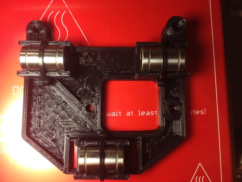Linear Bearings Secured onto the X-Carriage