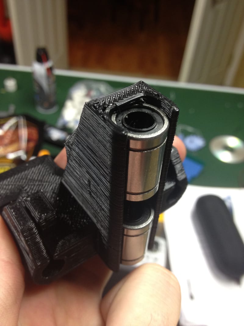 Linear Bearings Pressed into the Plastic