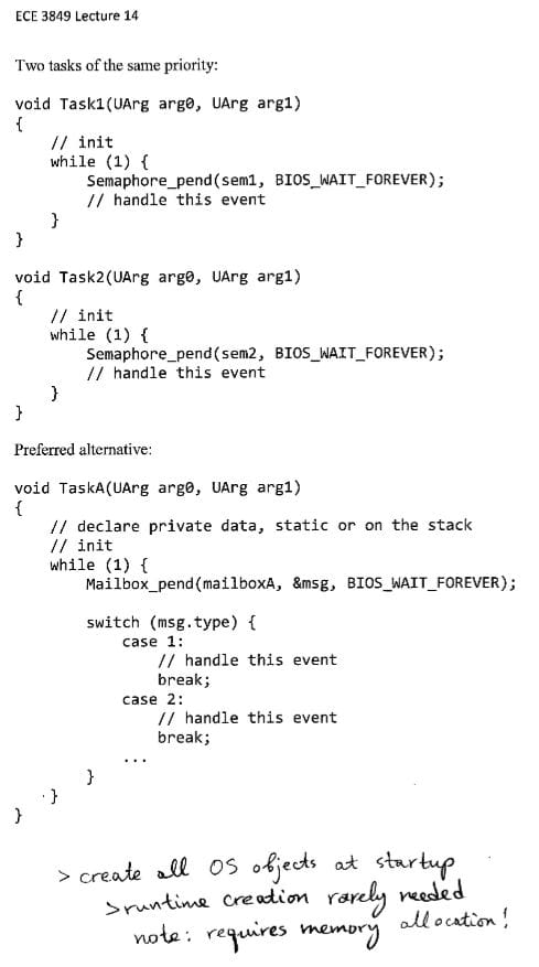 RTOS Design - Pros and benefits of using multiple tasks (page 2).