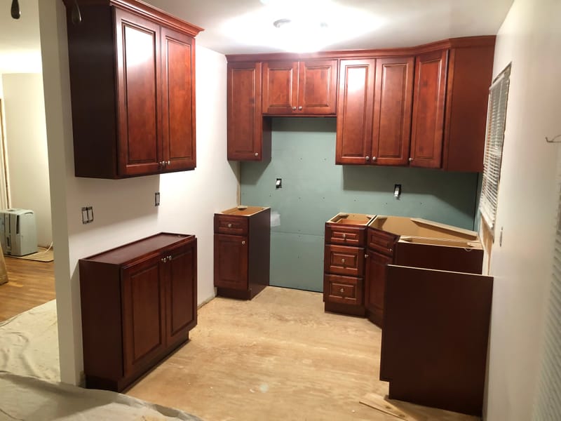 Cabinets and Crown Molding Installed