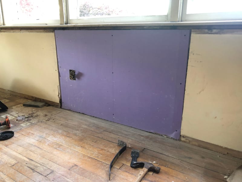 Drywall Covering the AC Sleeve Opening