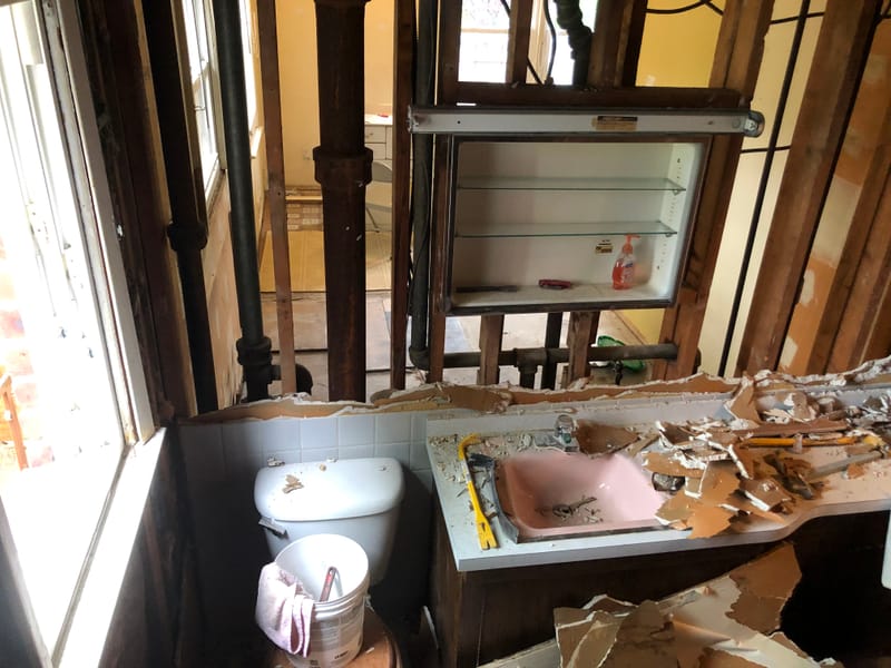 Demolishing the Old Bathroom