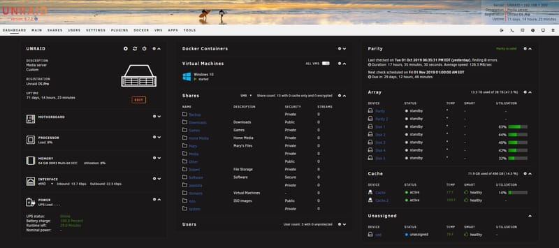 My Unraid Dashboard: