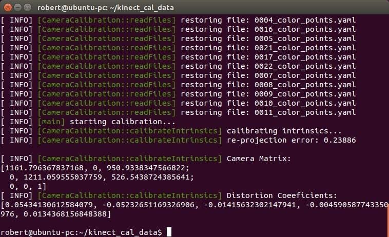 Figure 8: Distortion Coefficients Within the YAML Files
