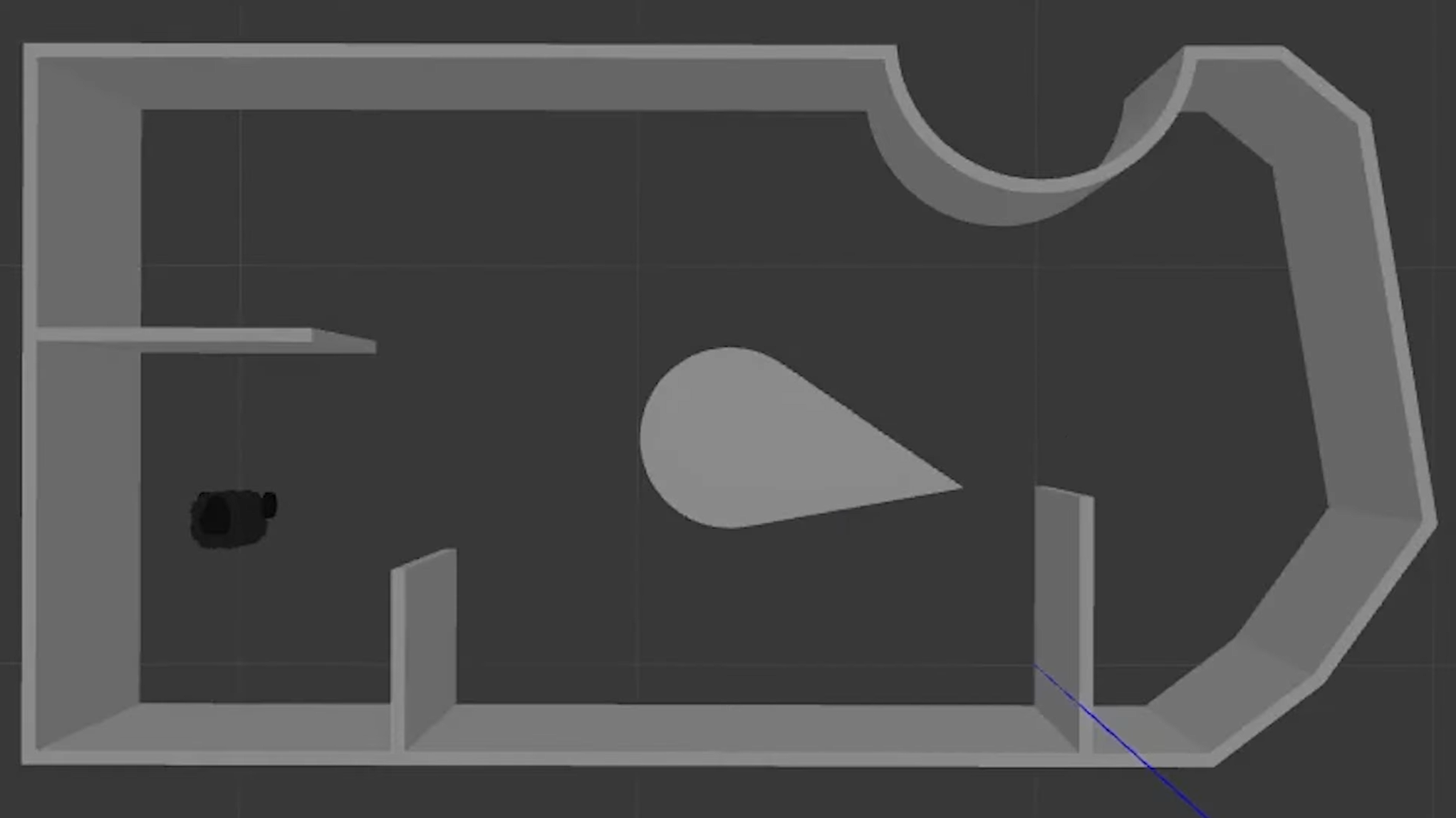 The simulated room the robot drives through, top-down. [3]